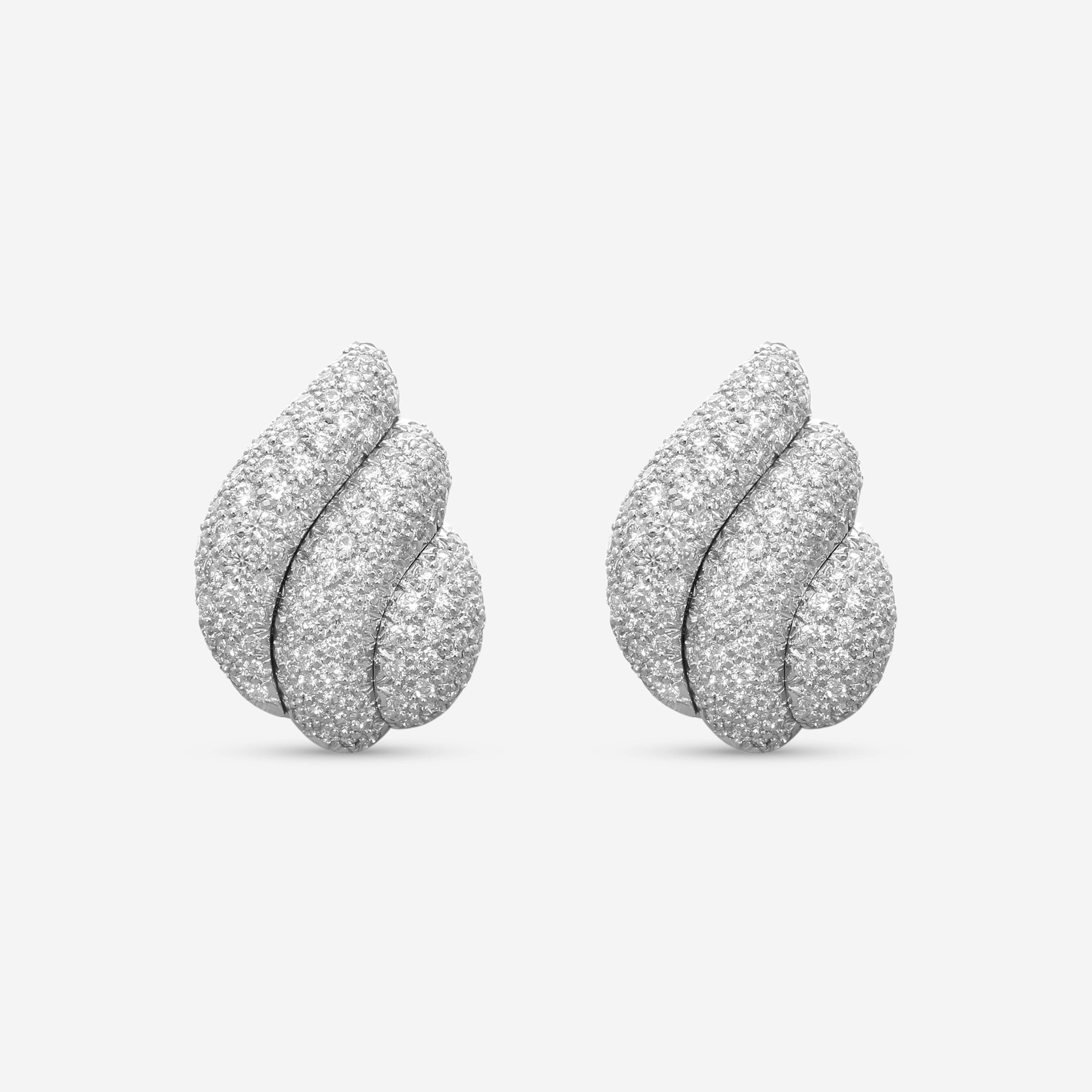 Suna Brothers Platinum Flame Diamond Earrings E2348P