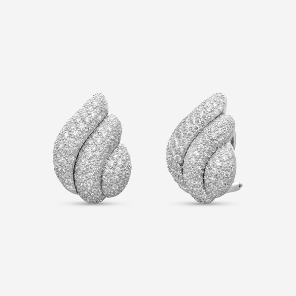 Suna Brothers Platinum Flame Diamond Earrings E2348P
