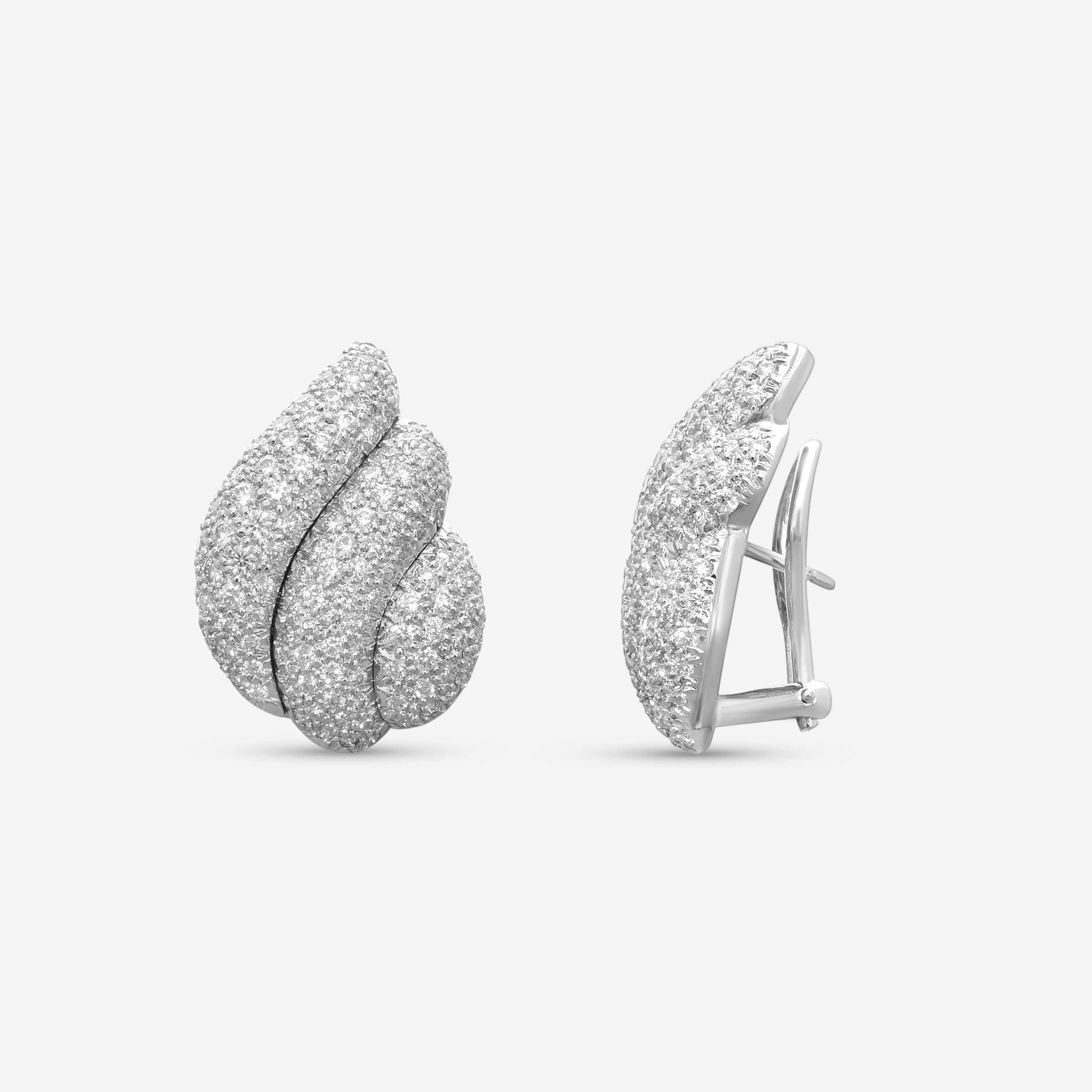 Suna Brothers Platinum Flame Diamond Earrings E2348P