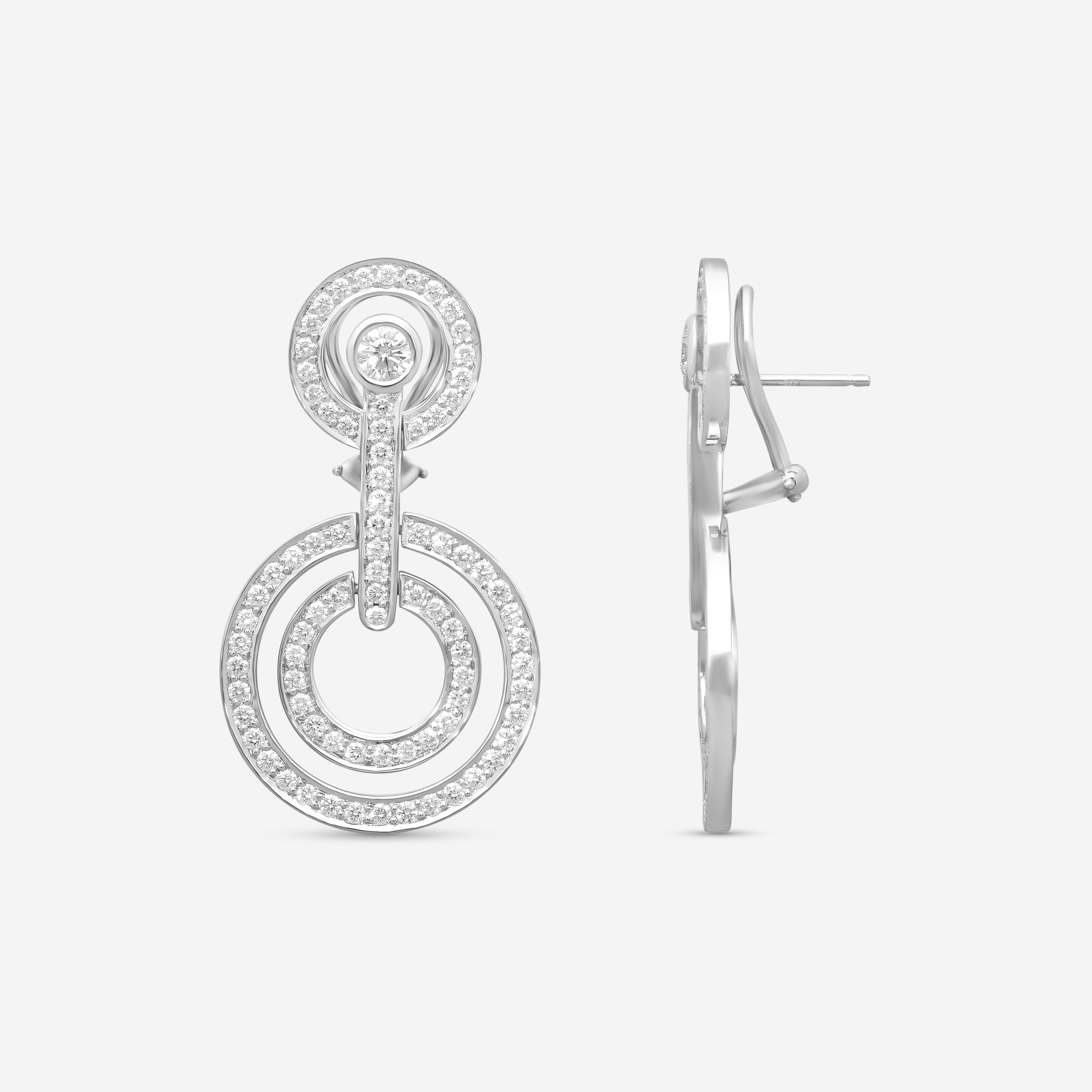 Suna Brothers Platinum Diamond Circle Earrings E2389P