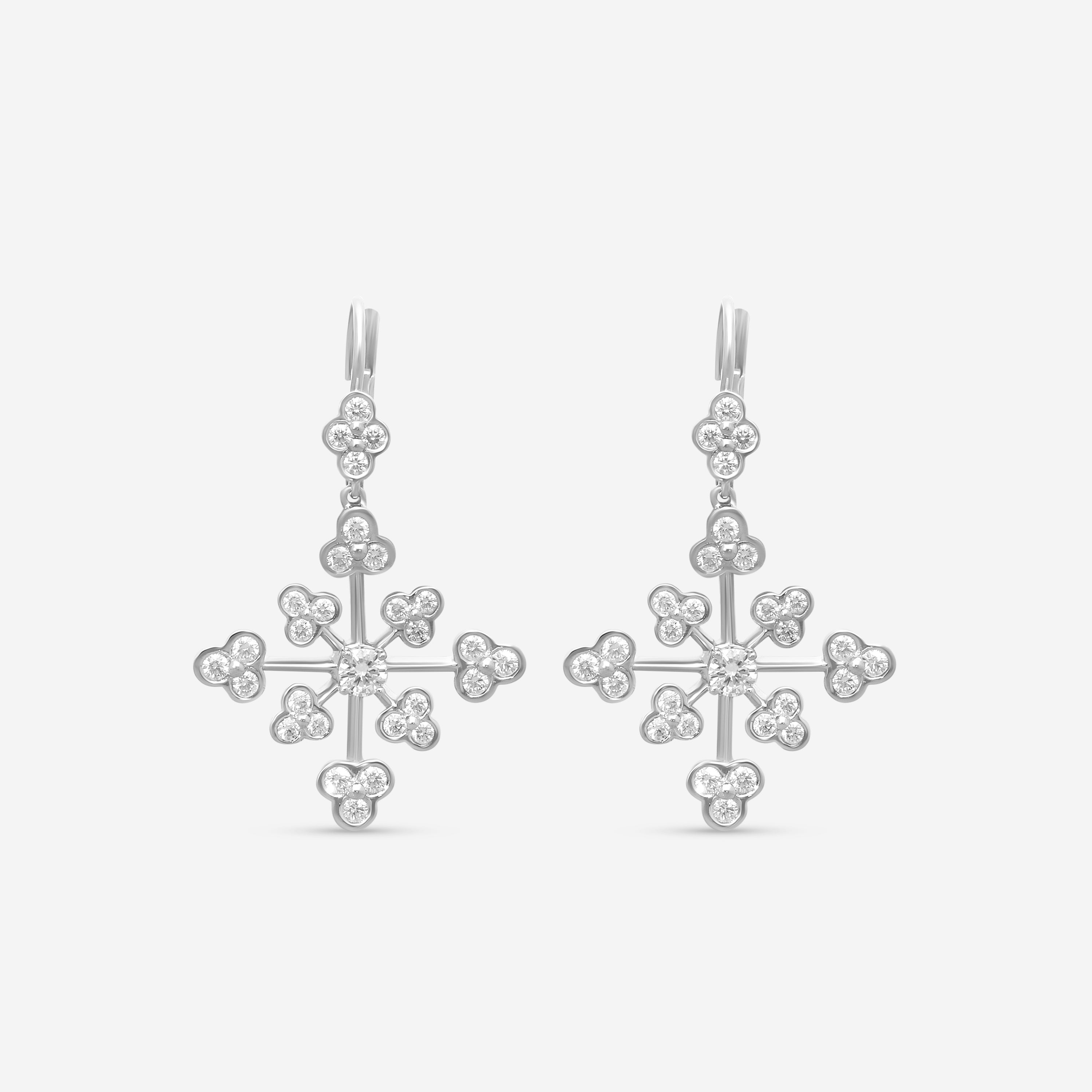 Suna Brothers Platinum & 18K White Gold Diamond Lace Earrings E2396P-LB