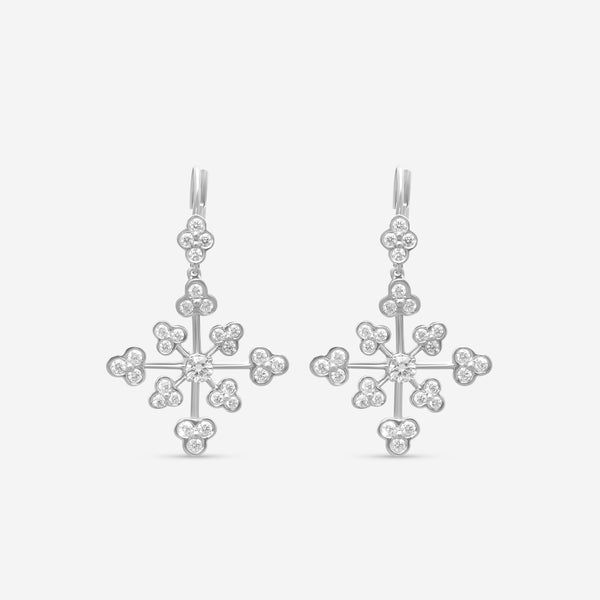 Suna Brothers Platinum & 18K White Gold Diamond Lace Earrings E2396P-LB