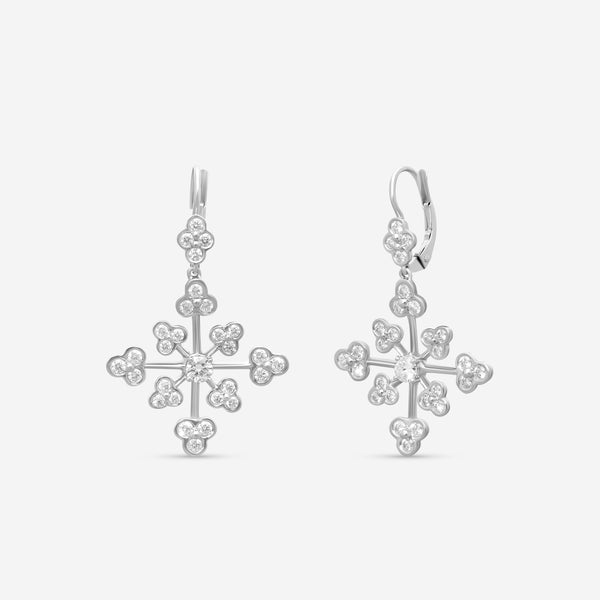 Suna Brothers Platinum & 18K White Gold Diamond Lace Earrings E2396P-LB