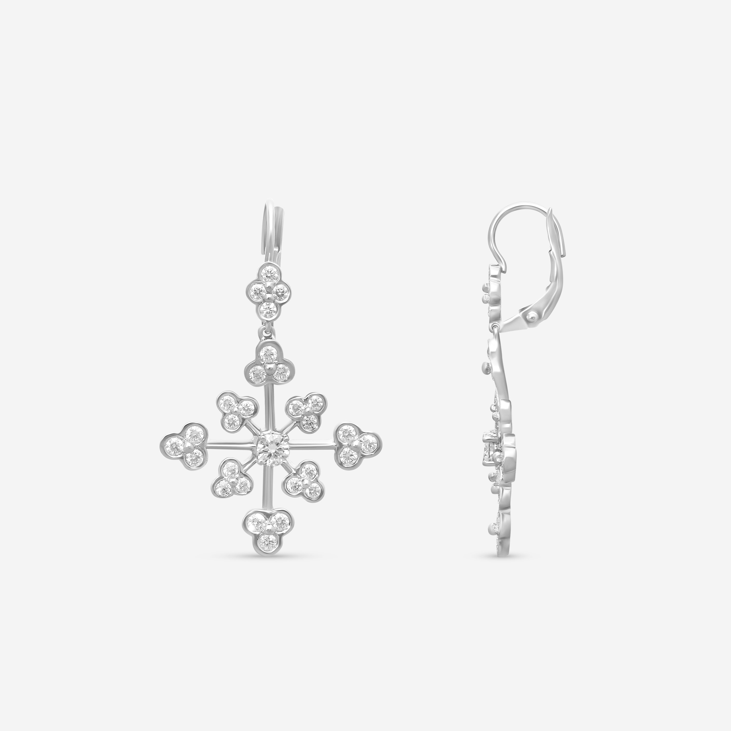 Suna Brothers Platinum & 18K White Gold Diamond Lace Earrings E2396P-LB