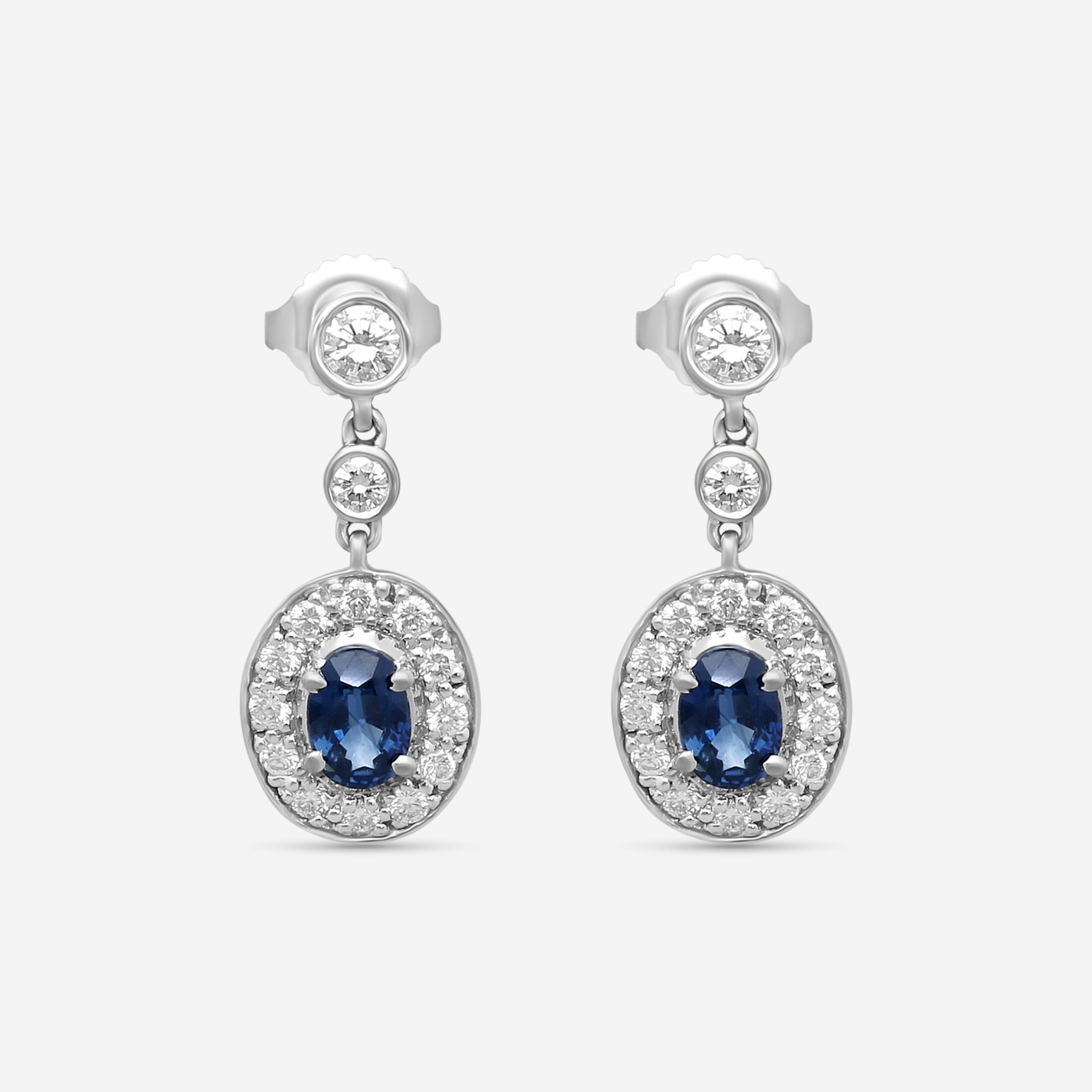 Suna Brothers 18K White Gold Sapphire & Diamond Earrings E2486SW