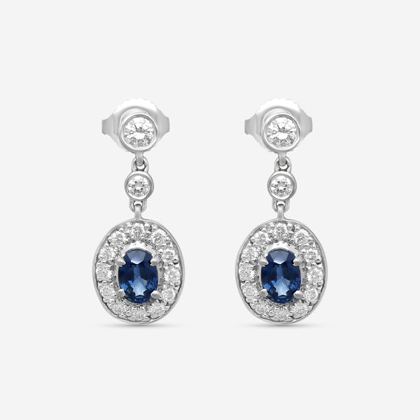 Suna Brothers 18K White Gold Sapphire & Diamond Earrings E2486SW