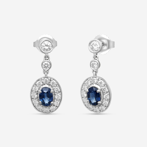 Suna Brothers 18K White Gold Sapphire & Diamond Earrings E2486SW