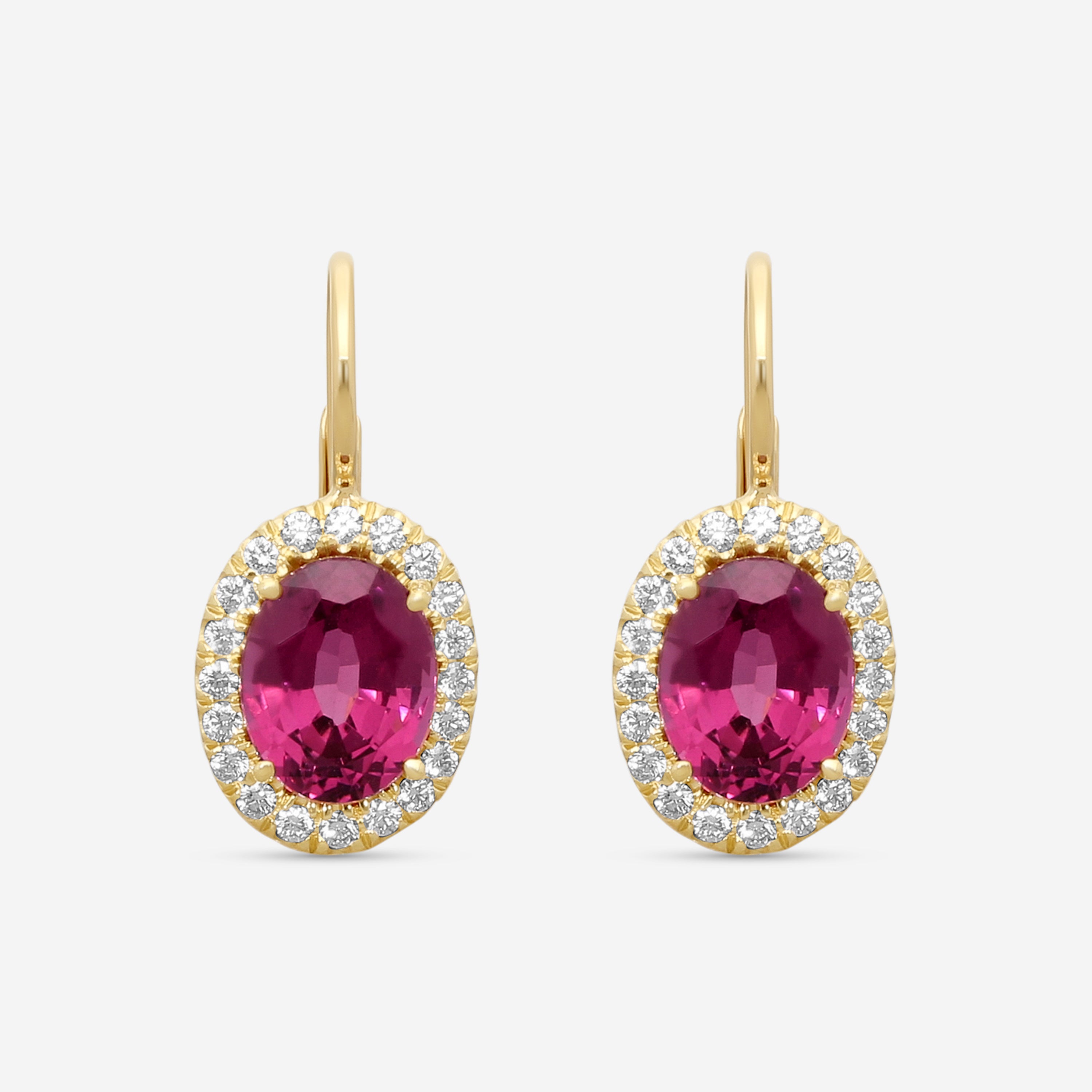 Suna Brothers 18K Yellow Gold Rhodolite & Diamond Earrings E2528RHY-LB