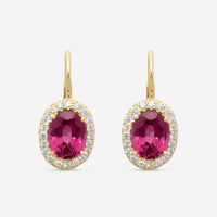 Suna Brothers 18K Yellow Gold Rhodolite & Diamond Earrings E2528RHY-LB