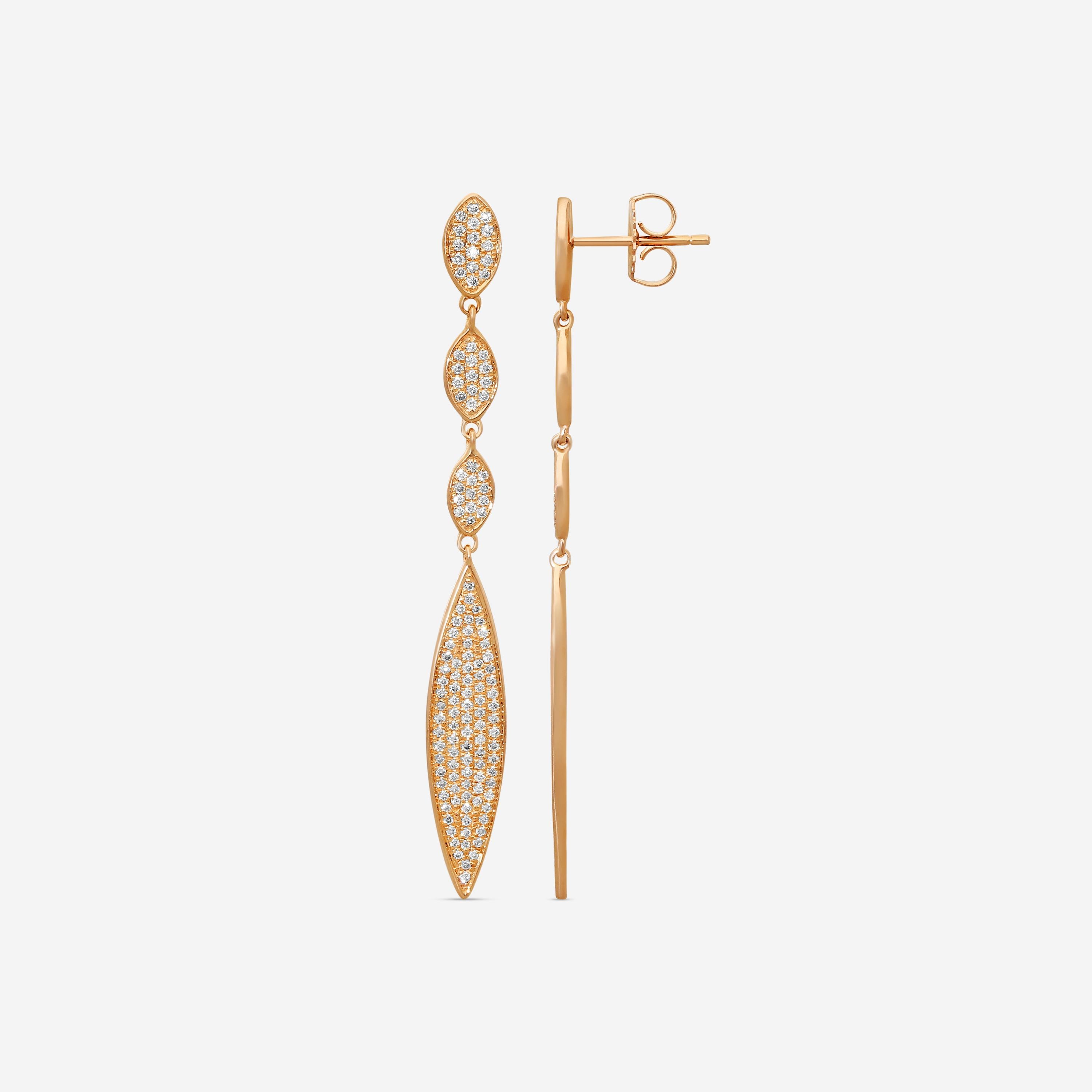 Sydney Evan 14K Rose Gold Diamond Marquise Drop Earrings E26791-R