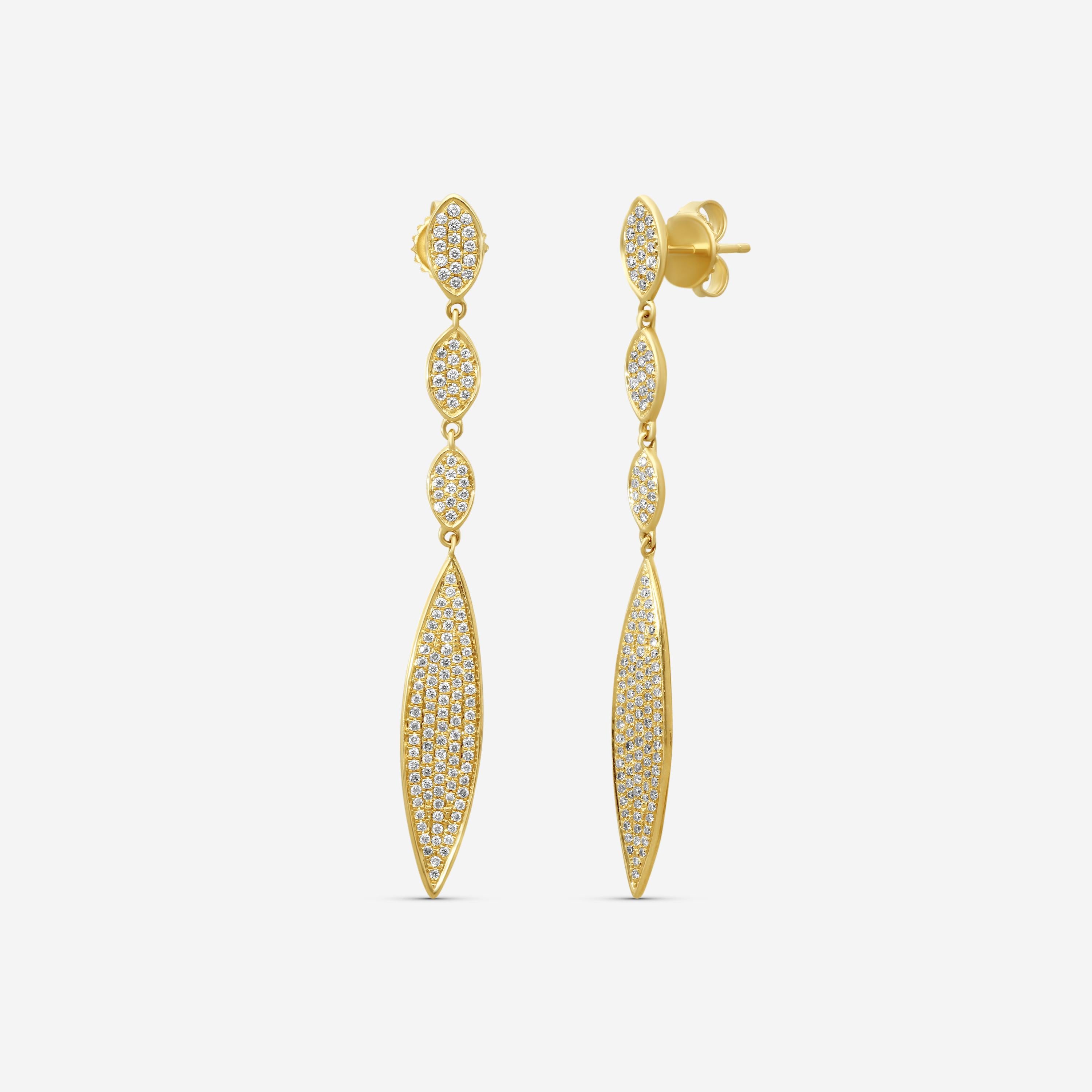 Sydney Evan Marquise 14K Yellow Gold Diamond Drop Earrings E26791-Y