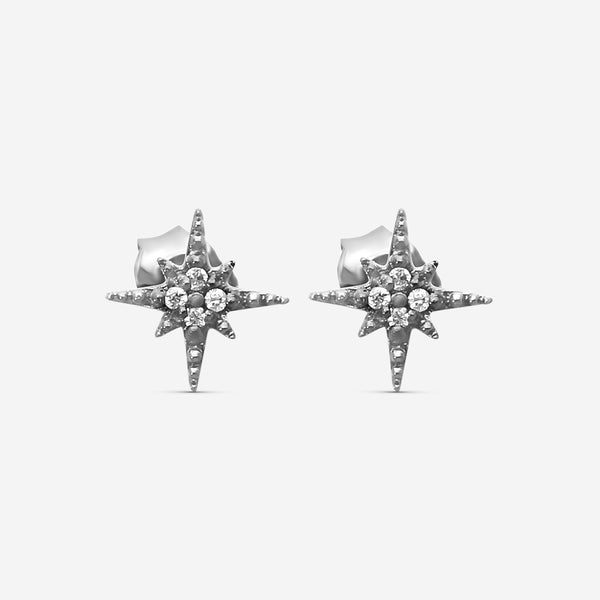 Sydney Evan 14K Blackened Gold Diamond Mini Starburst Stud Earrings E28486-B