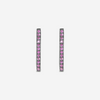 THE SOLIST Sydney Evan 14K rose gold bar stud earrings featuring round pink sapphires with blackened rhodium accents.