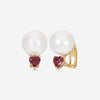 Assael 18K Yellow Gold Akoya Pearl & Heart Shaped Ruby Earrings E2956 - THE SOLIST