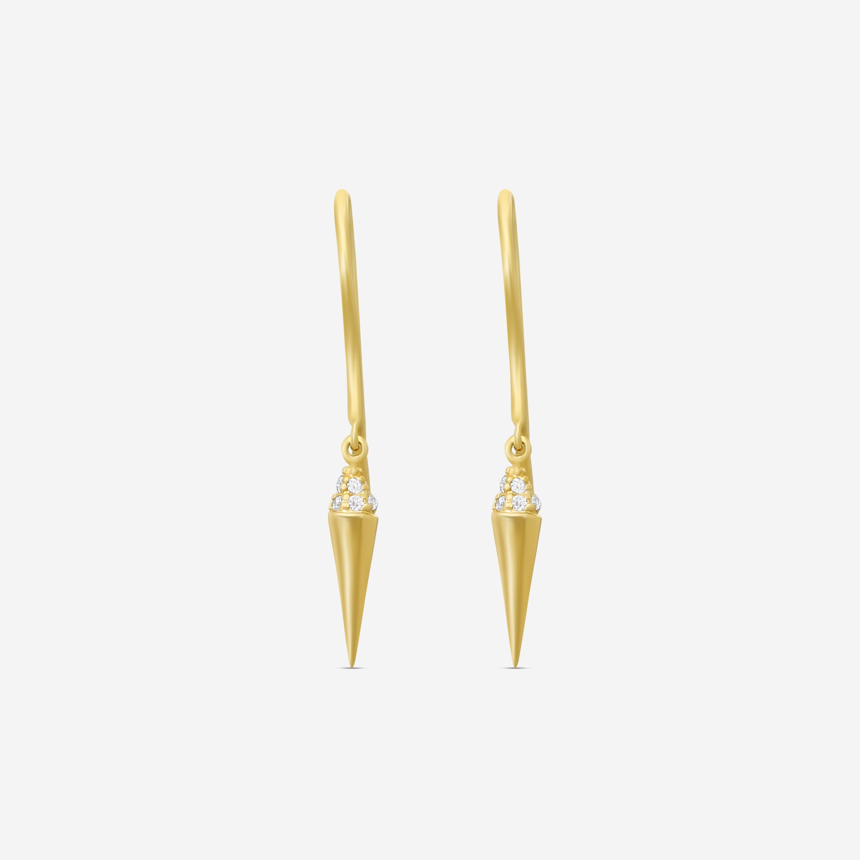 Sydney Evan Mini Spike 14K Yellow Gold Diamond Drop Earrings E30824-Y