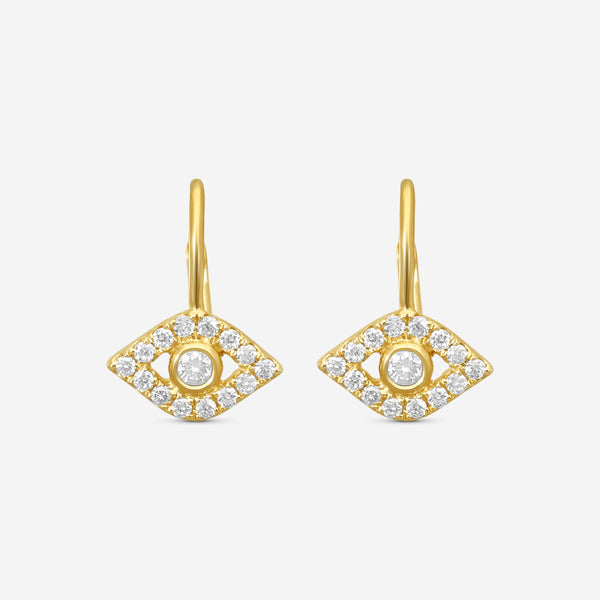 Sydney Evan Bezel Protective Eye 14K Yellow Gold Diamond Drop Earrings E35954-Y - THE SOLIST