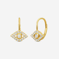 Sydney Evan Bezel Protective Eye 14K Yellow Gold Diamond Drop Earrings E35954-Y