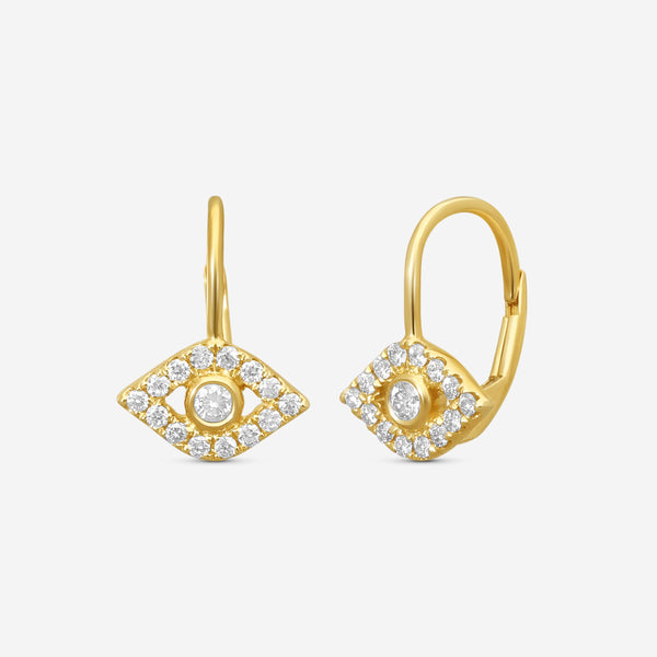 Sydney Evan Bezel Protective Eye 14K Yellow Gold Diamond Drop Earrings E35954-Y - THE SOLIST