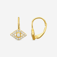 Sydney Evan Bezel Protective Eye 14K Yellow Gold Diamond Drop Earrings E35954-Y