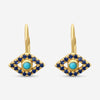 Sydney Evan Large Bezel Protective Eye 14K Yellow Gold Turquoise and Sapphire Drop Earrings E35954TQS-Y
