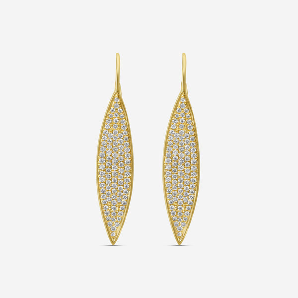 Sydney Evan 14K Yellow Gold Diamond Pavé Elongated Marquise Drop Earrings E36118-Y