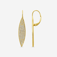 Sydney Evan 14K Yellow Gold Diamond Pavé Elongated Marquise Drop Earrings E36118-Y