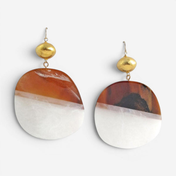 Devon Leigh 18K Yellow Gold Plated Brass & 14K Gold Resin Dangle Earrings E4026