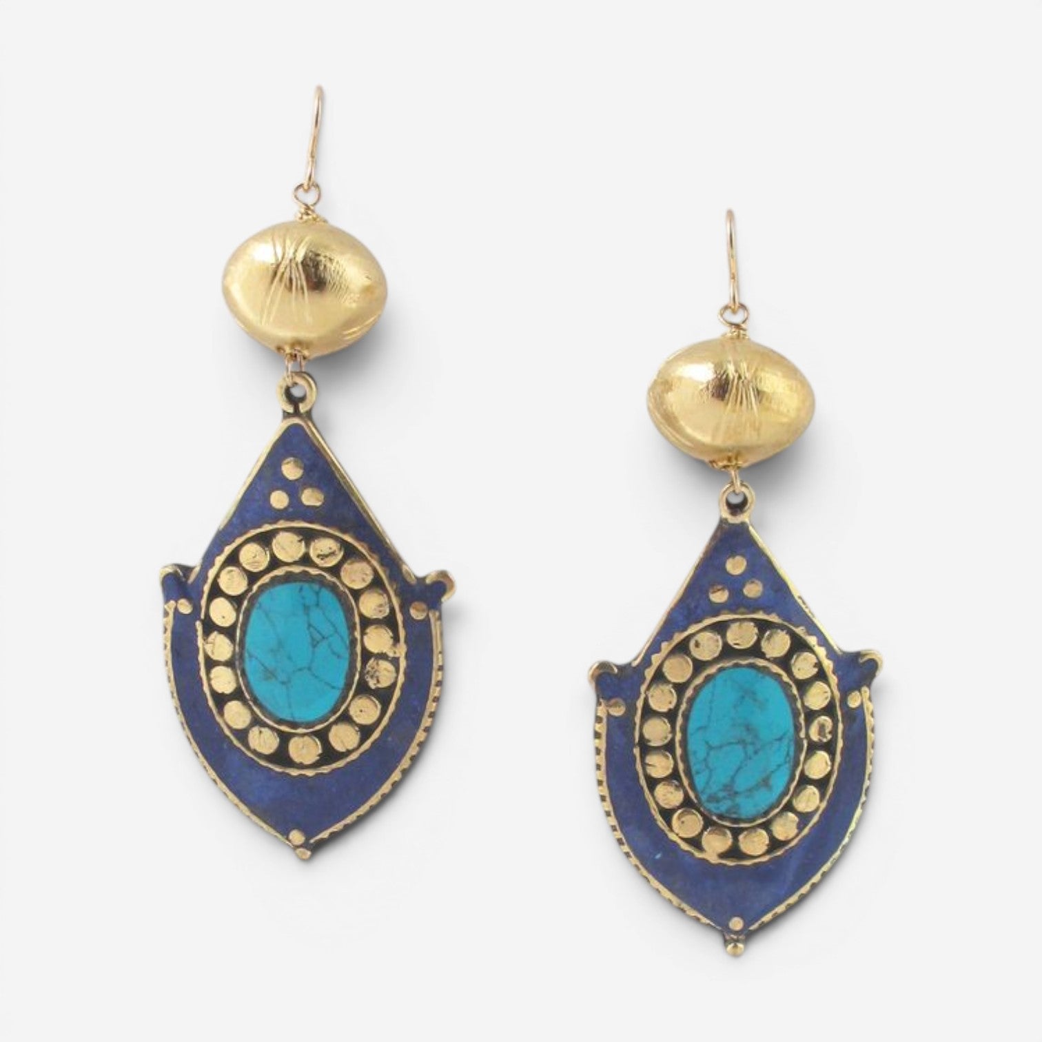 Devon Leigh 18K Yellow Gold Plated Brass Multistone Dangle Earrings E4396