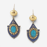 Devon Leigh 18K Yellow Gold Plated Brass Multistone Dangle Earrings E4396