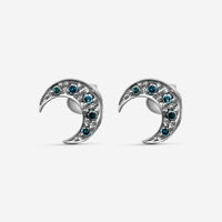Sydney Evan Pavé Moon 14K Blackened Gold Diamond Stud Earrings E5038TB-B