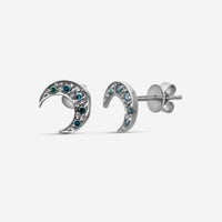 Sydney Evan Pavé Moon 14K Blackened Gold Diamond Stud Earrings E5038TB-B