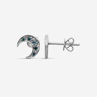 Sydney Evan Pavé Moon 14K Blackened Gold Diamond Stud Earrings E5038TB-B