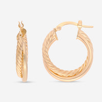 Ina Mar 14K Yellow Gold Polished Torchon Bypass Hoop Earrings E50462K4Y
