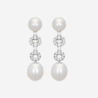 Assael 18K White Gold South Sea Cultured Pearl and Diamond Drop Earrings E5053 - THE SOLIST