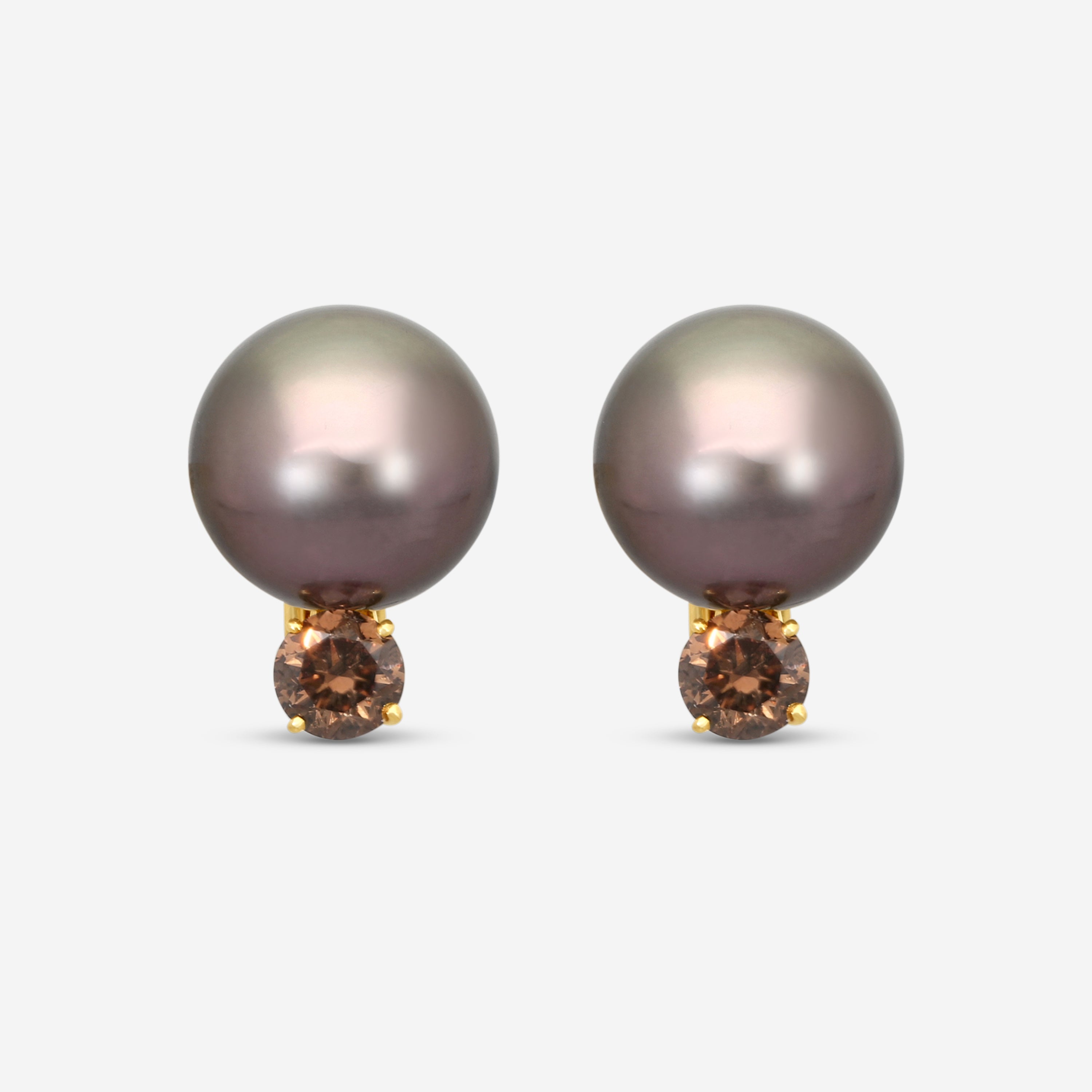 Assael 18K Yellow Gold Tahitian Pearl & Diamond Clip-On Earrings E5463