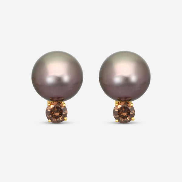 Assael 18K Yellow Gold Tahitian Pearl & Diamond Clip-On Earrings E5463