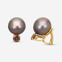 Assael 18K Yellow Gold Tahitian Pearl & Diamond Clip-On Earrings E5463