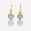 Assael 18K Yellow Gold, Green Moonstone 5.25ct. tw. and Freshwater Pearl Drop Earrings E5604