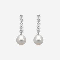 Assael 18K White Gold Diamond & South Sea Cultured Pearl Drop Earrings E5898 - THE SOLIST