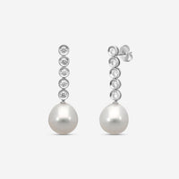 Assael 18K White Gold Diamond & South Sea Cultured Pearl Drop Earrings E5898 - THE SOLIST
