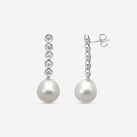 Assael 18K White Gold Diamond & South Sea Cultured Pearl Drop Earrings E5898 - THE SOLIST