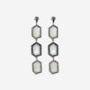 Leslie Greene Stainless Steel Black Diamond Moonstone Drop Earrings ES90598OXMS