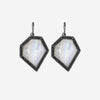 Leslie Greene Stainless Steel Black Diamond Moonstone Drop Earrings ES90599OXMS