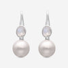 Assael 18K White Gold Briolette Moonstone and South Sea Pearl Drop Earrings - THE SOLIST
