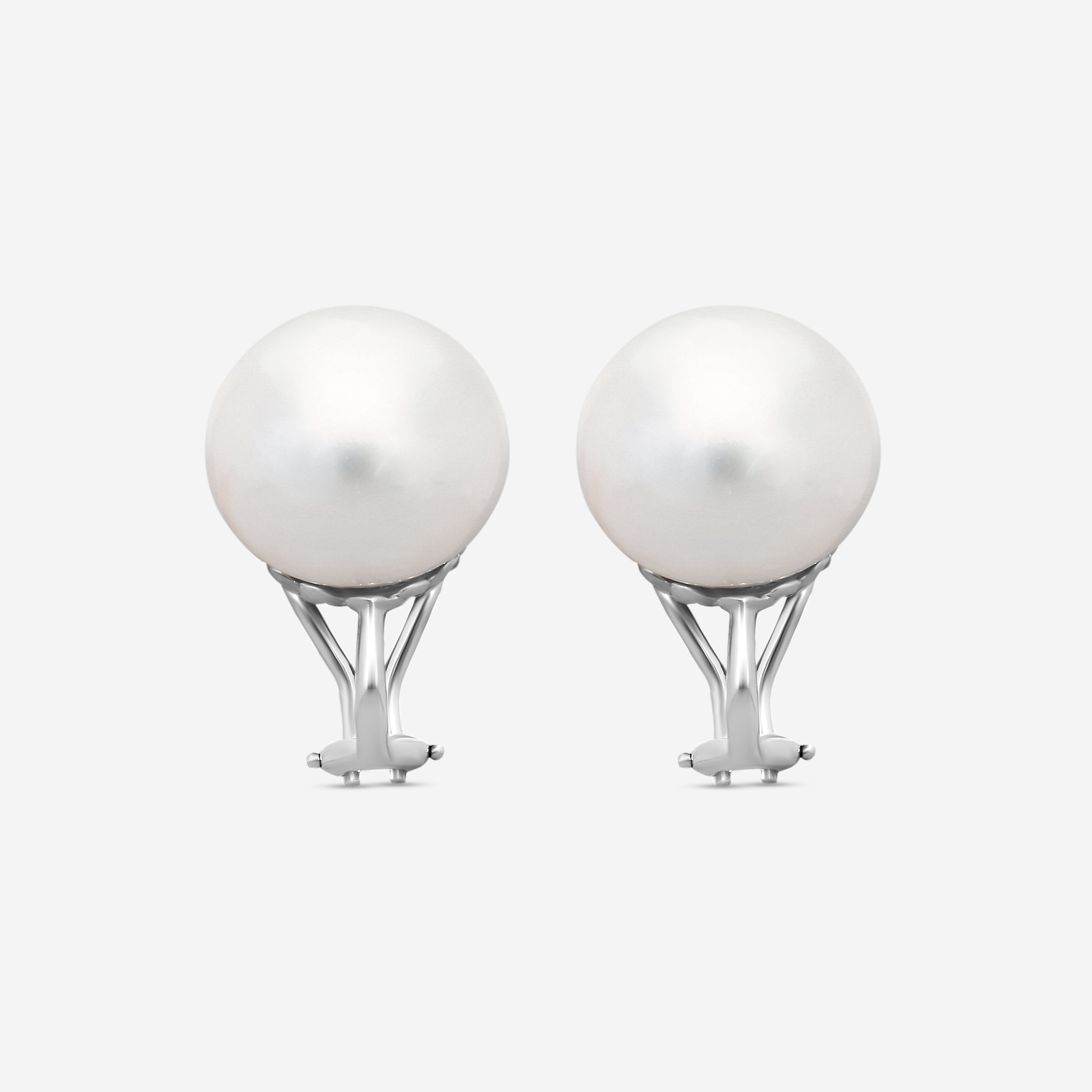 Assael 18K White Gold South Sea Cultured Pearl Clip Earrings E6558 - THE SOLIST