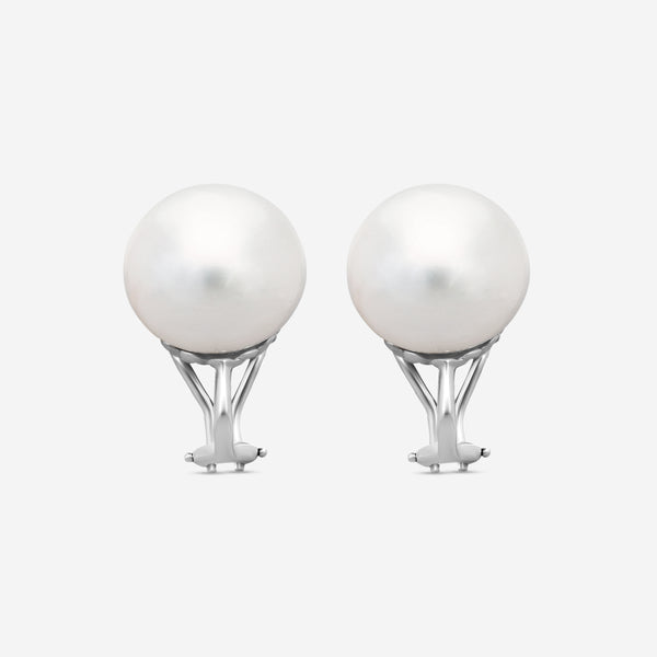 Assael 18K White Gold South Sea Cultured Pearl Clip Earrings E6558 - THE SOLIST