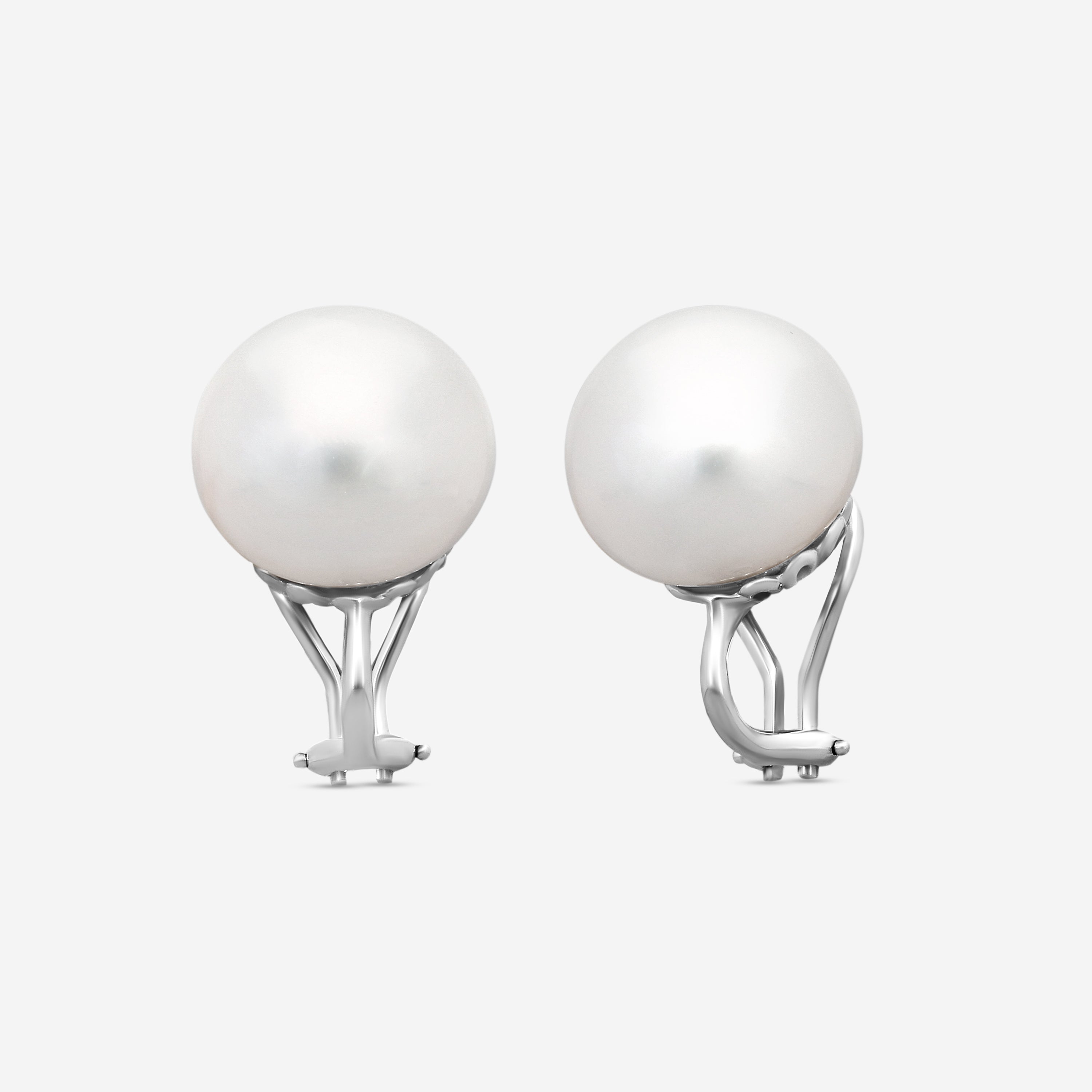 Assael 18K White Gold South Sea Cultured Pearl Clip Earrings E6558 - THE SOLIST