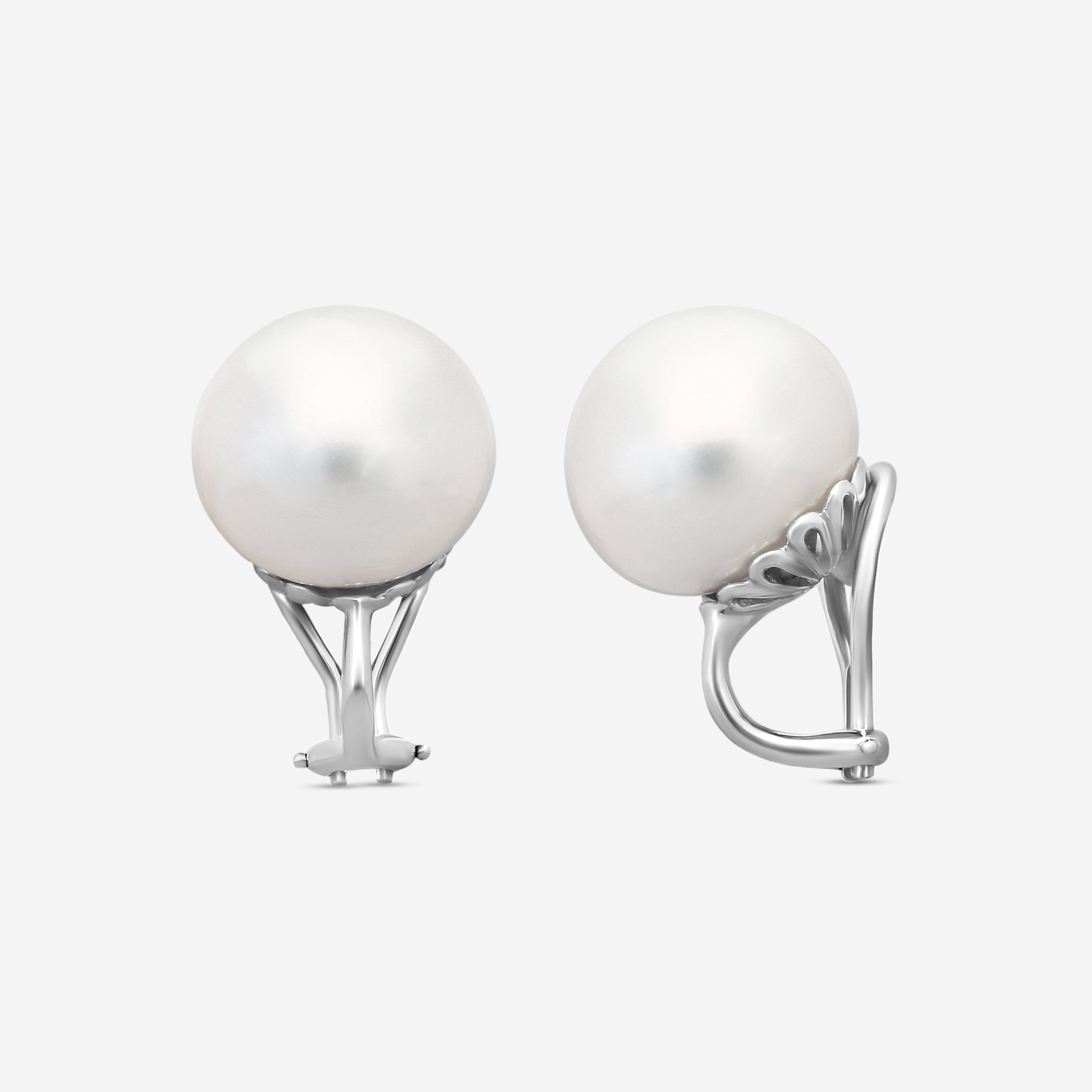 Assael 18K White Gold South Sea Cultured Pearl Clip Earrings E6558 - THE SOLIST
