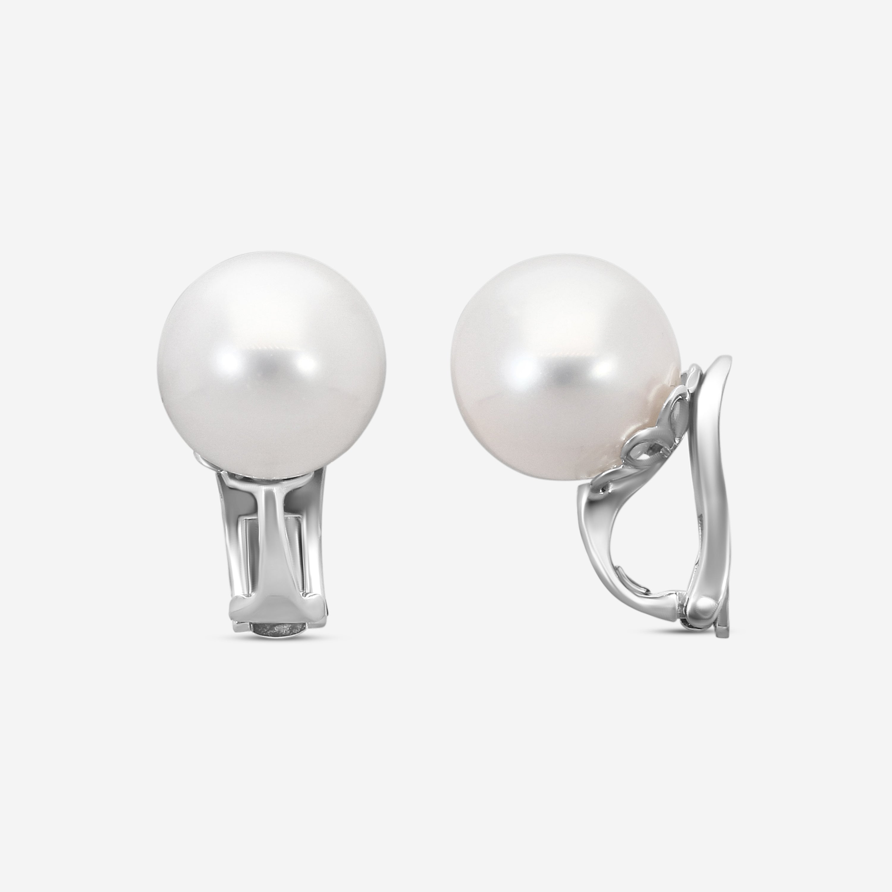 Assael 18K White Gold South Sea Cultured Pearl Clip Earrings E6580 - THE SOLIST