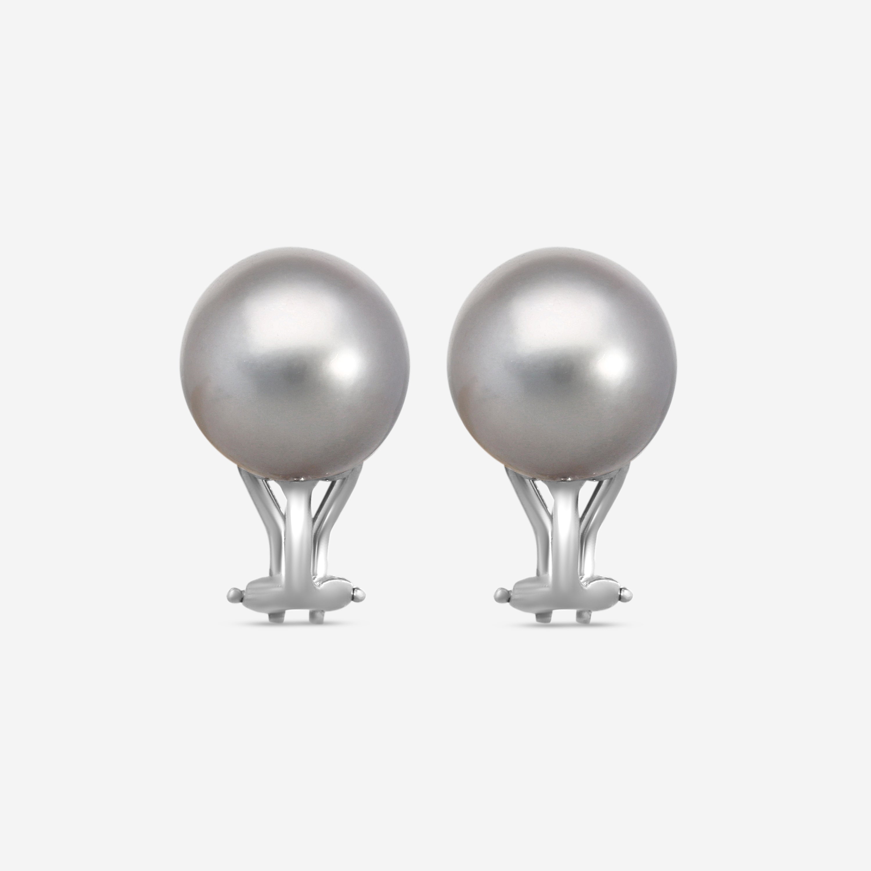 Assael 18K White Gold Tahitian Cultured Pearl Clip Earrings E6651 - THE SOLIST